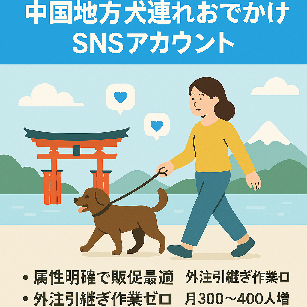広島を中心とした中国地方の犬連れおでかけアカウント【外注さん紹介可能】フォロワーさん提供の素材＋リポストで投稿