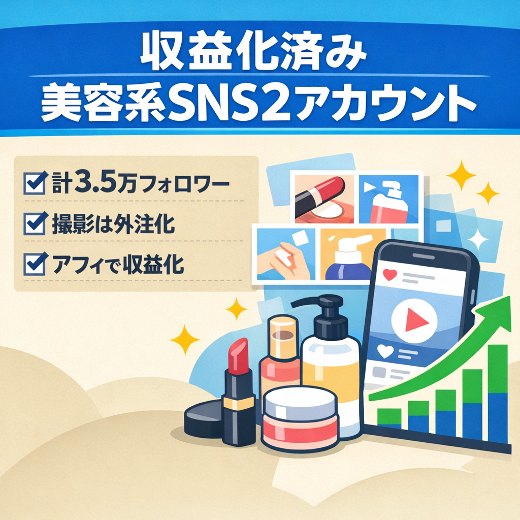 【収益化済み】Instagram約2.5万+約１万人フォロワー2アカウントセット美容系アカウント