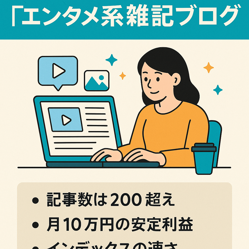 6ヶ月間の平均収益12万のエンタメ系雑記ブログ｜1ヶ月のサポート付き＆資料やテンプレも引き継ぎ可能