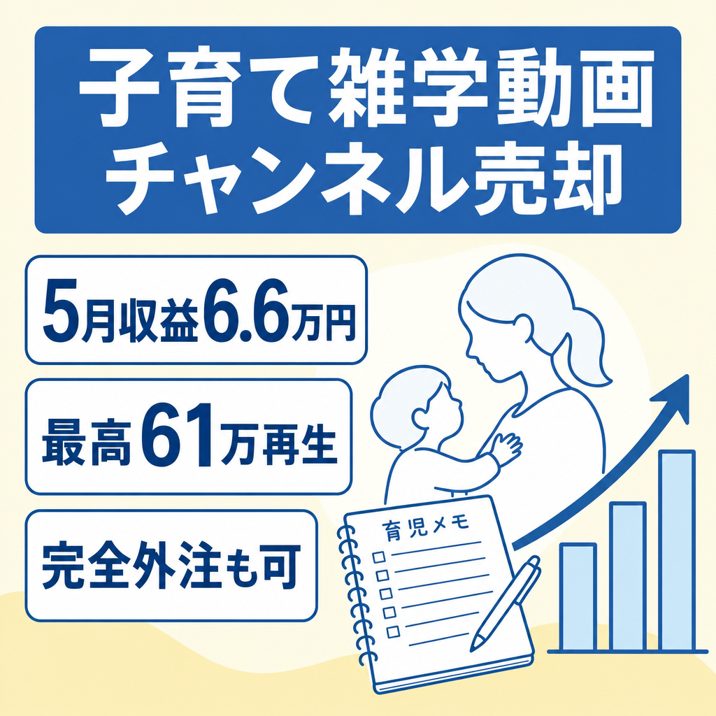 【人気の子育て雑学ジャンル】収益右肩上がりで回復中のチャンネル【5月の収益66,000円】