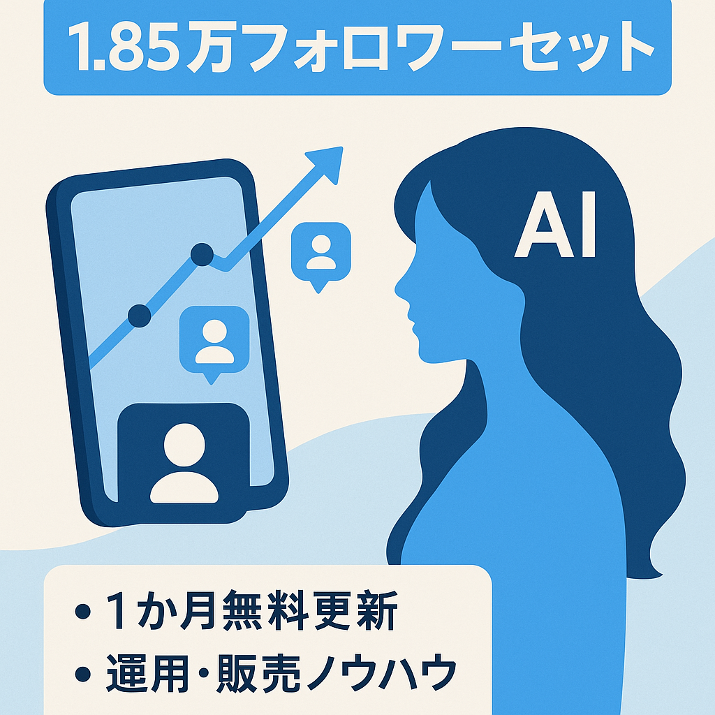 【無料コンサル付き】属人性なし！AI美女アカウント｜総フォロワー1.85万人セット販売｜更新頻度＆コンテンツ作成で収益アップ可能！