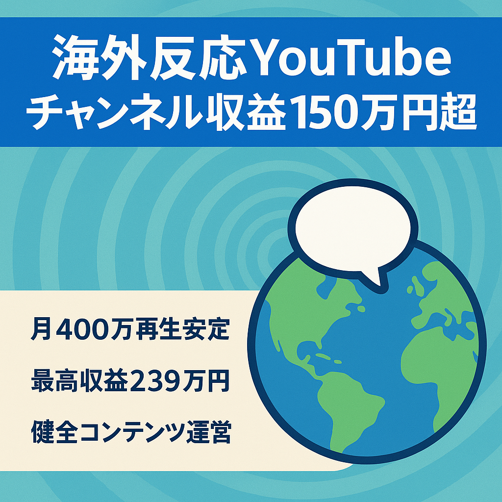 【収益150万円超】海外の反応に特化したYouTubeチャンネル