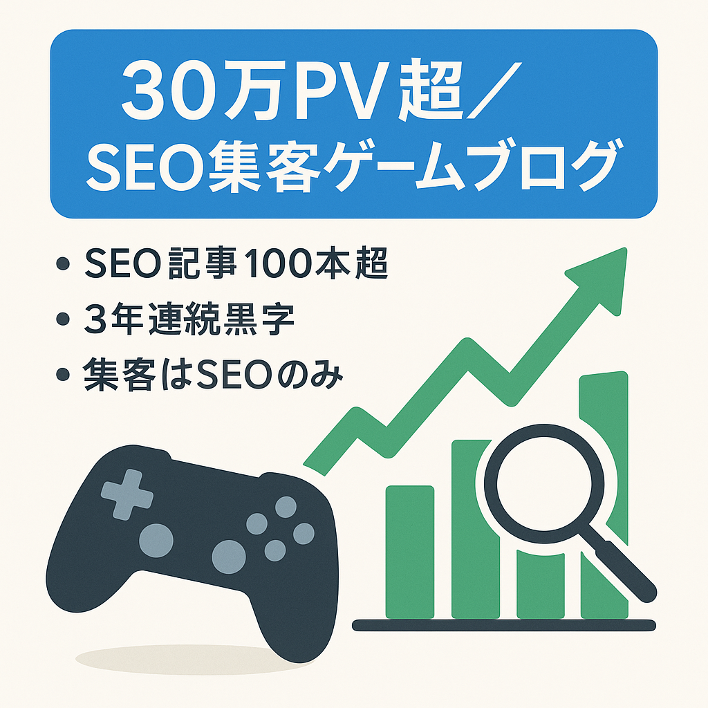 【SEOメインで集客・累計30万pv越え】三年間利益を出し続けているゲーム系ブログ