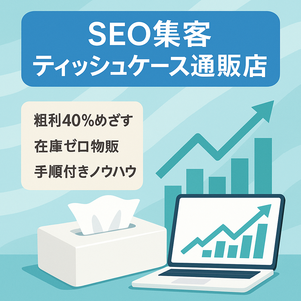 SEOで集客できる高収益ティッシュケース専門ショップ（粗利40%）