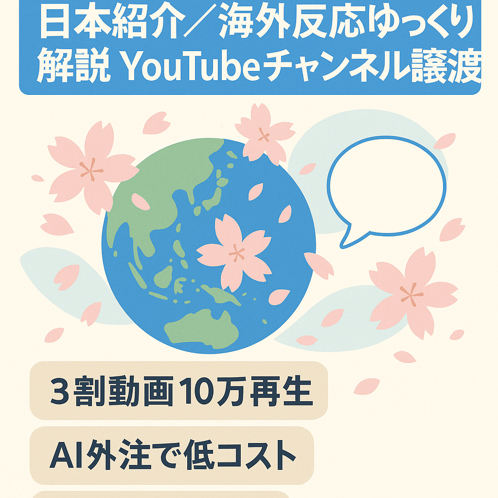 【5月利益70万！赤字月間なし！】日本の紹介・海外の反応ゆっくり解説【AI導入済！低コスト運営！Youtubeチャンネル譲渡】