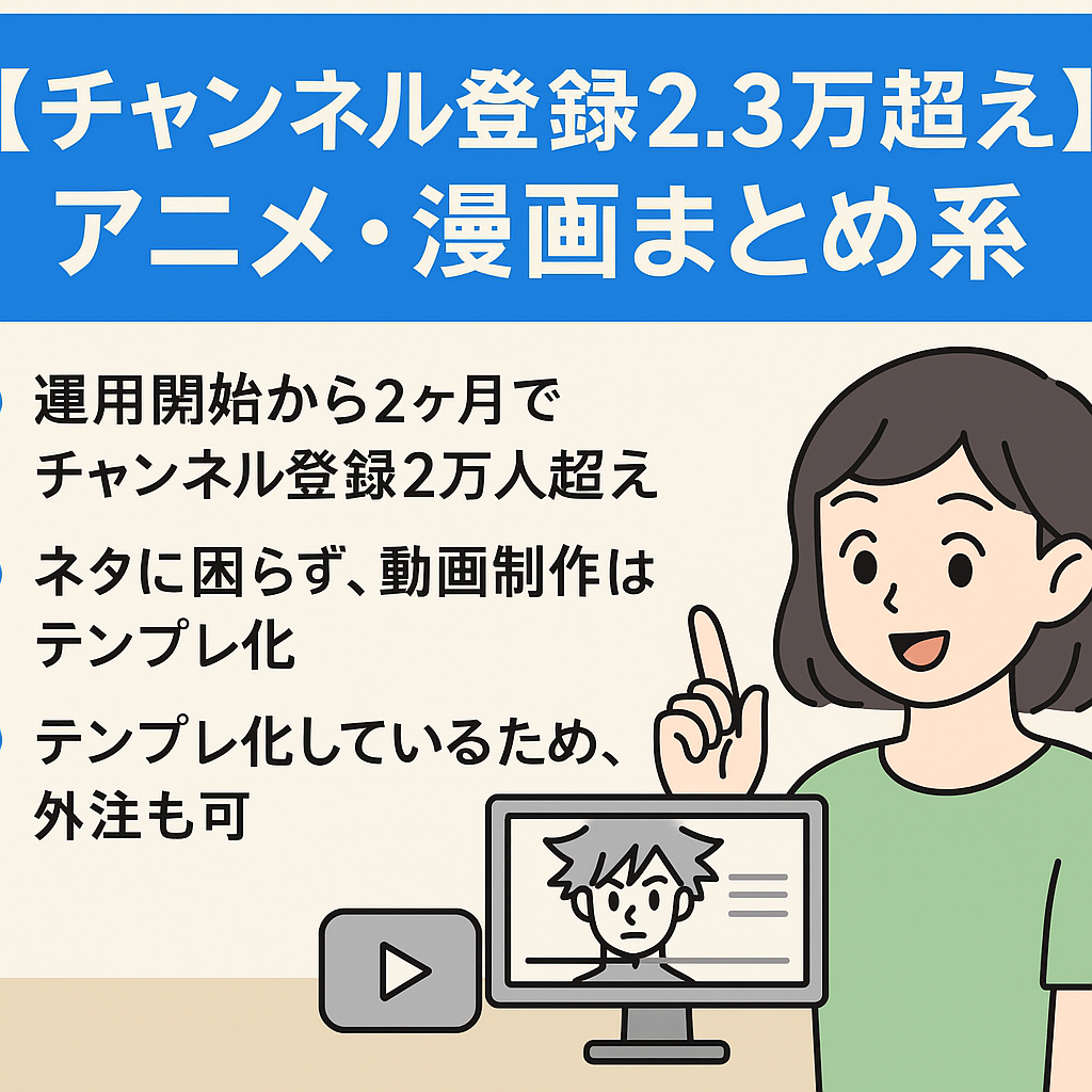【チャンネル登録2.3万超え】運用開始後1.5ヶ月で2万人超えアニメ、漫画まとめ系