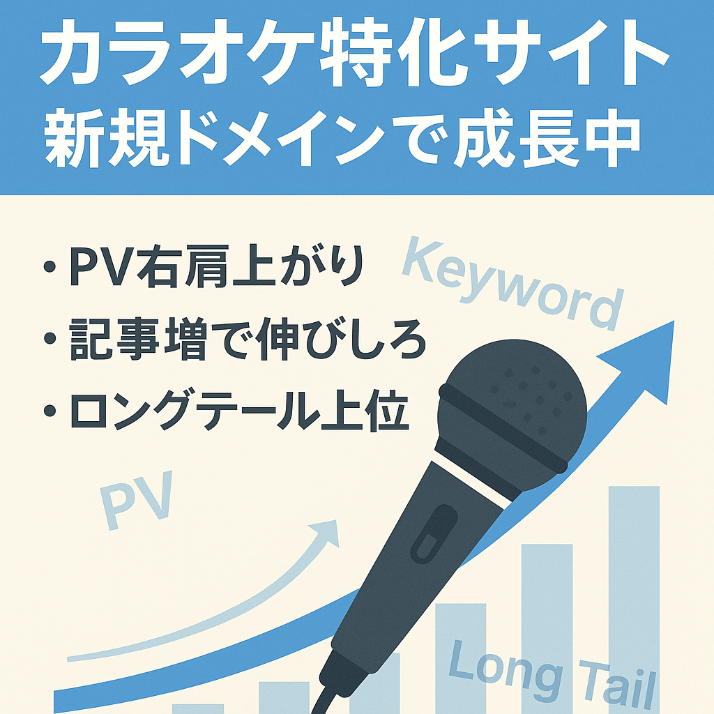 【新規ドメインでも右肩上がり】カラオケ特化サイト・AdSense合格済み