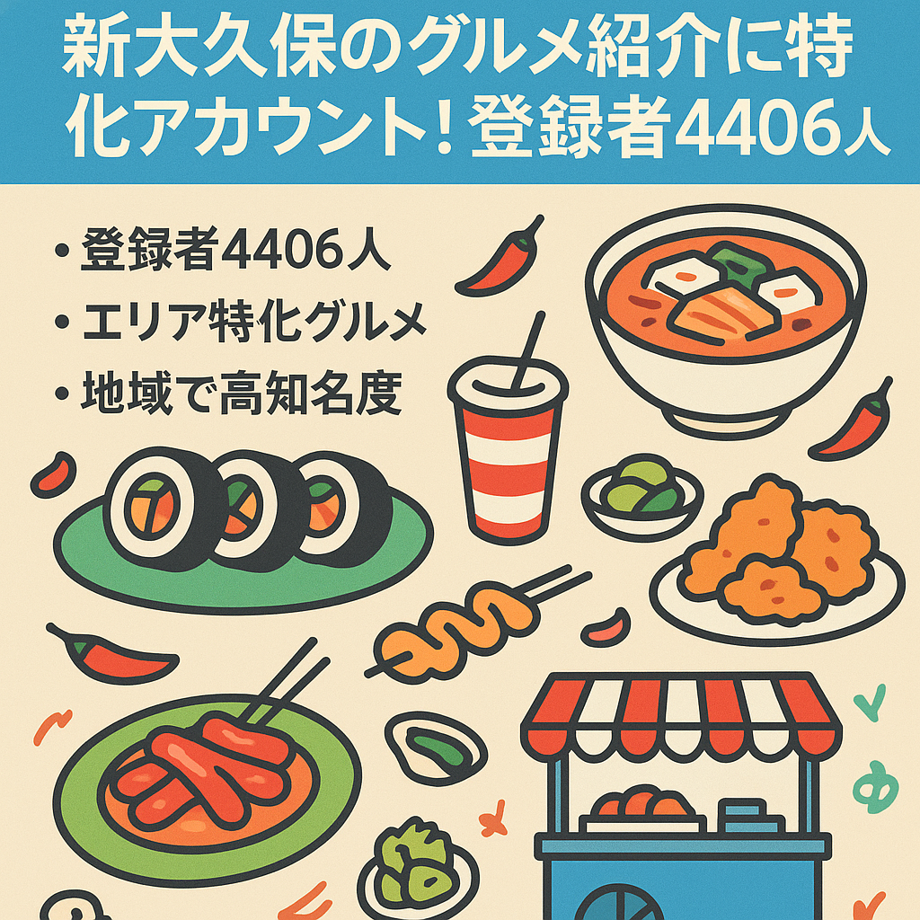新大久保のグルメ紹介に特化アカウント！登録者4406人