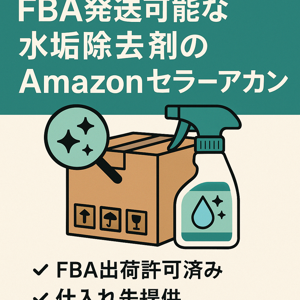 EC事業：FBA発送可能な水垢除去剤を販売しているAmazonセラーアカウント。仕入れ先もご紹介できます。