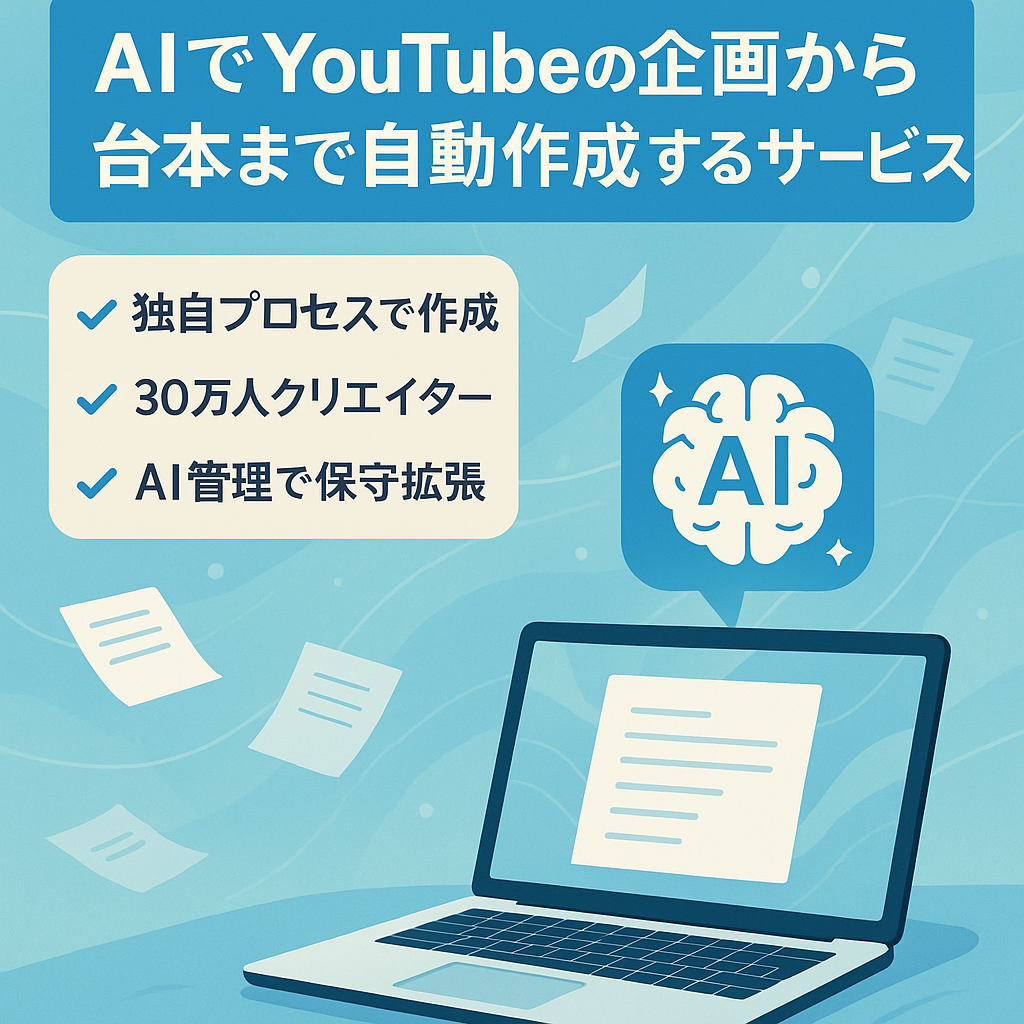 AIでYouTubeの企画から台本まで自動作成するサービス