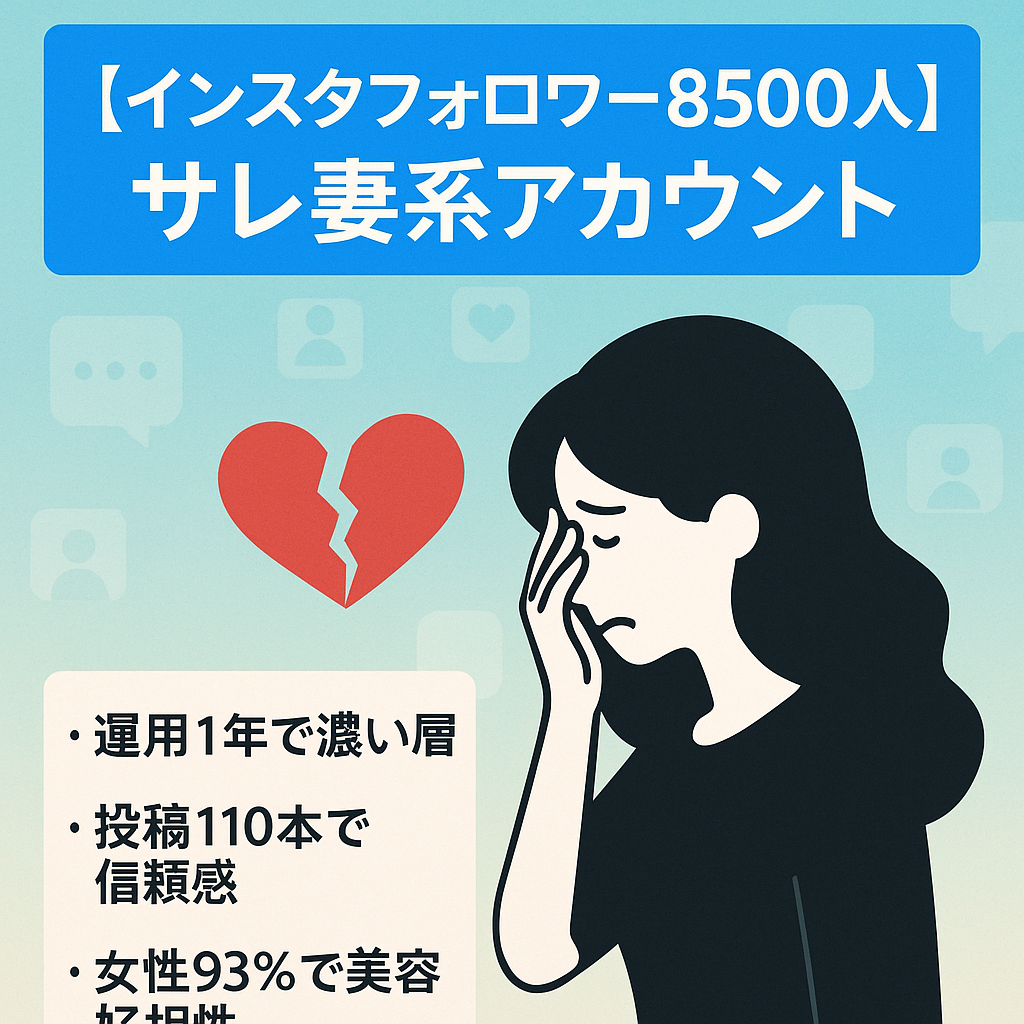 　【インスタフォロワー8500人】サレ妻系アカウント