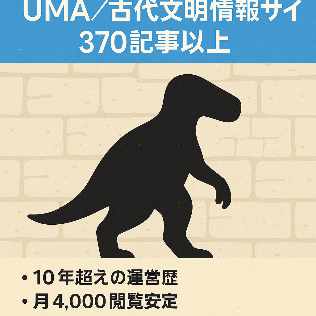 【370記事以上】ほぼ更新なしでも4,000PV超！未確認生物UMAや古代文明に関する情報サイト