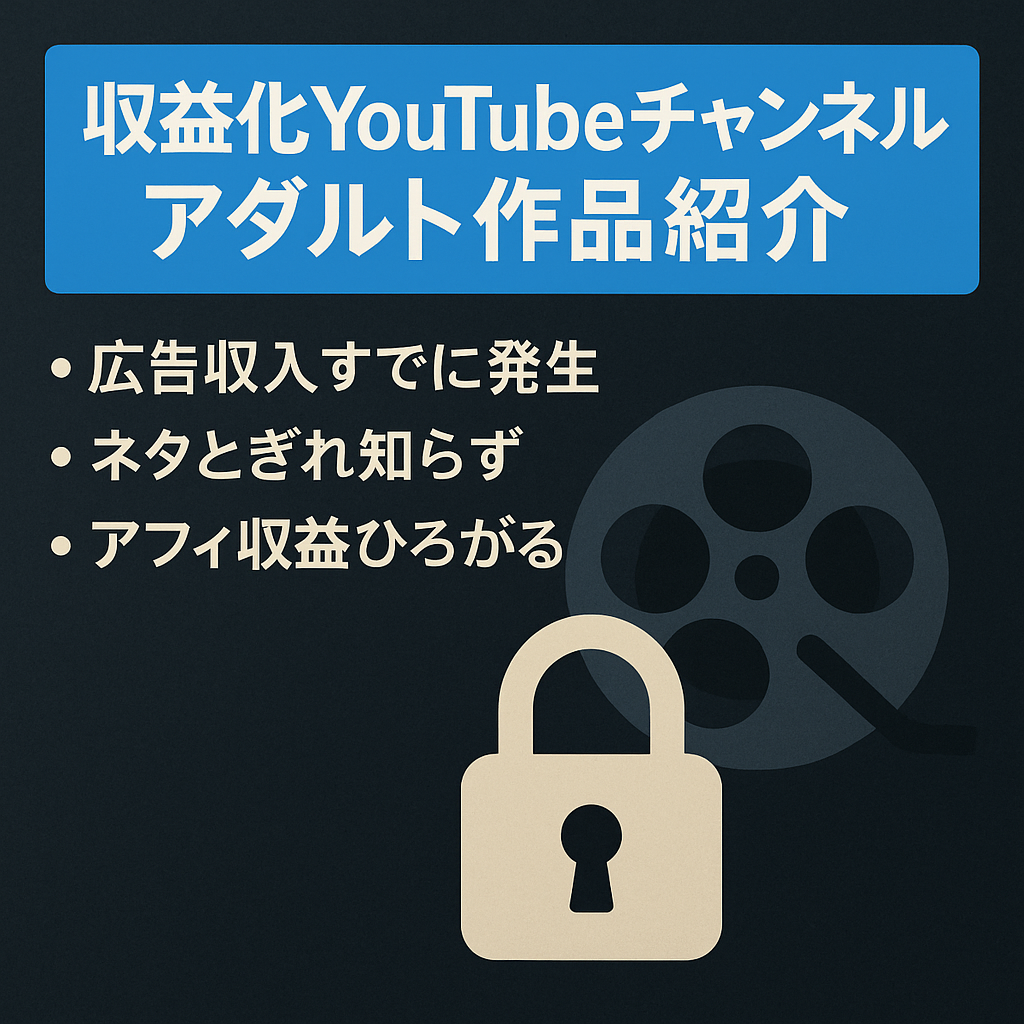 【収益化済み】アダルト系作品紹介チャンネル！【登録者3000人】