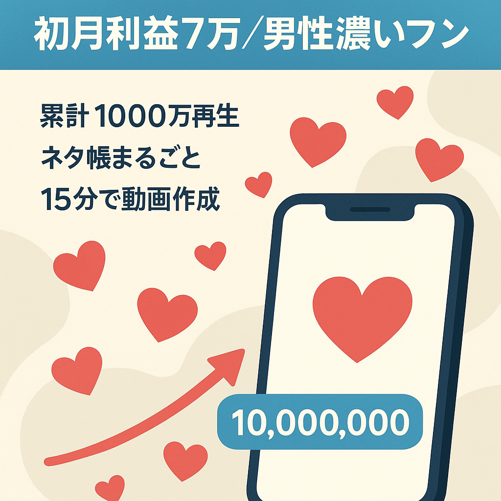 【早い者勝ち最良案件】初月利益7万・インスタ恋愛垢・濃い男性フォロワー多数