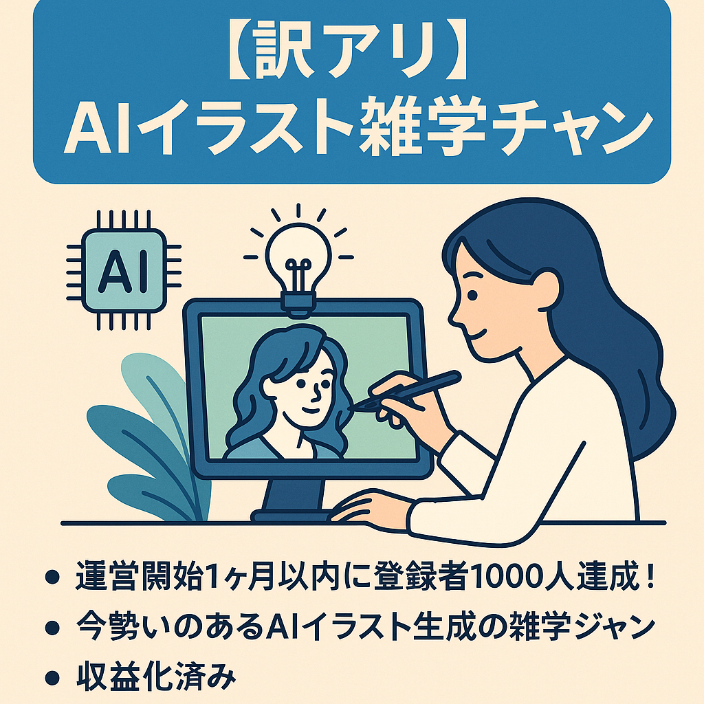 【訳アリ】今伸びてるAIイラスト生成を活用した雑学チャンネル【収益化済】