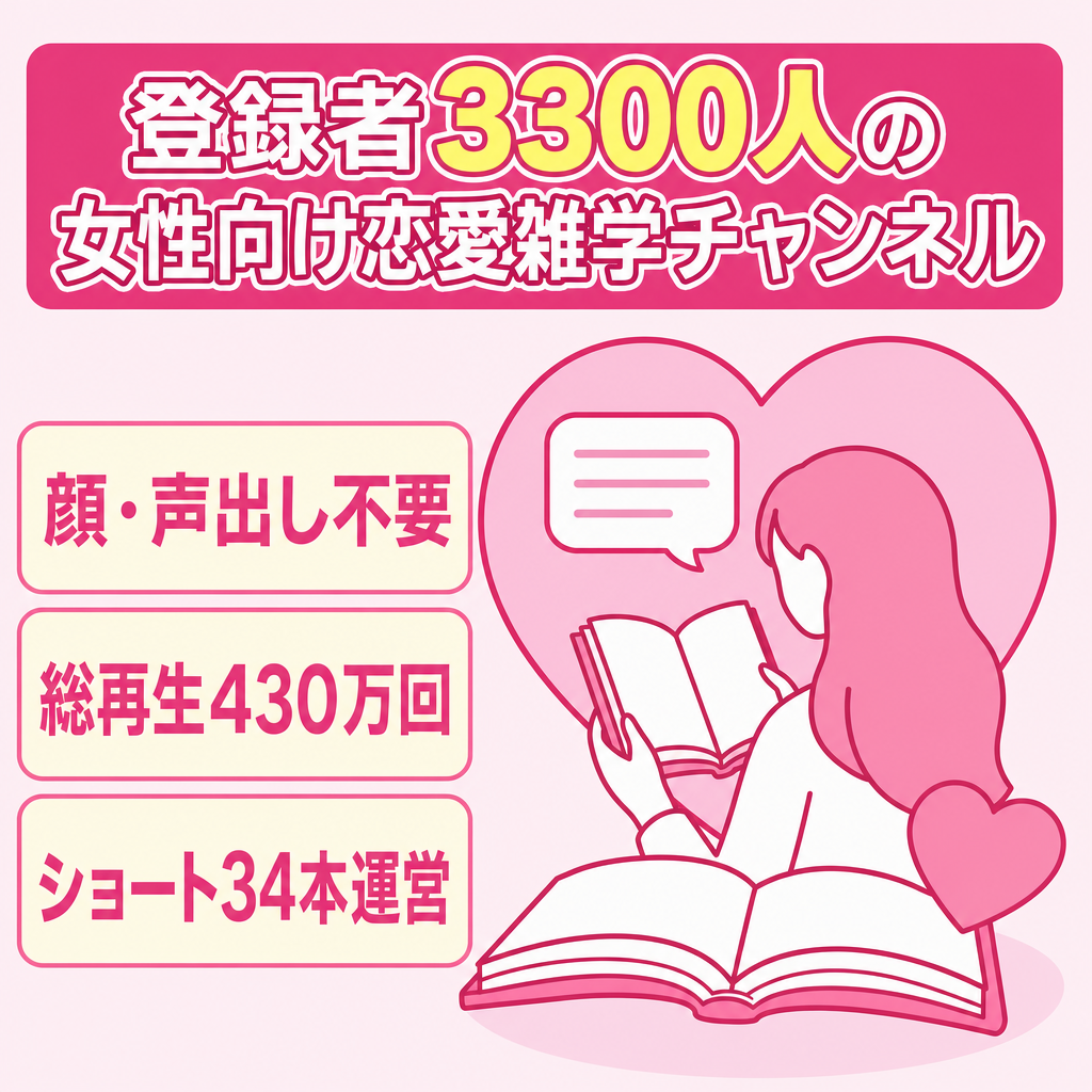 【登録者3300人】女性向け恋愛雑学YouTubeチャンネル
