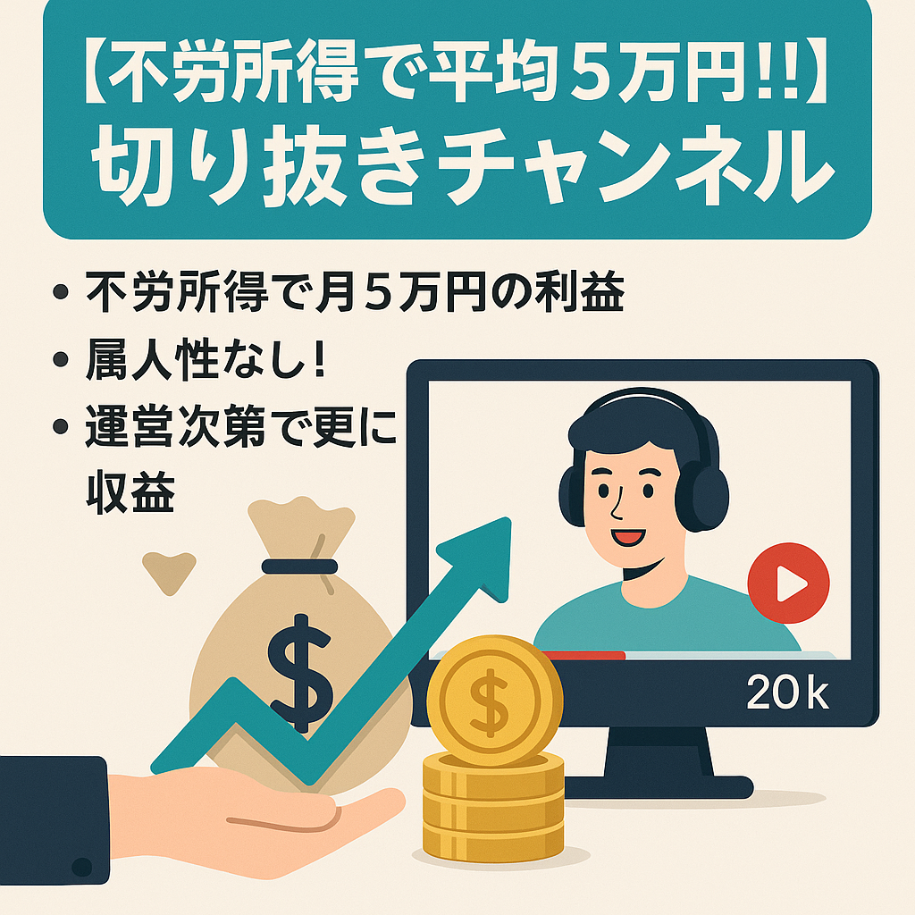 【不労所得で平均5万円!!】チャンネル登録者数2万人越え!!人気配信者の切り抜きチャンネルです。【属人性なし!!】