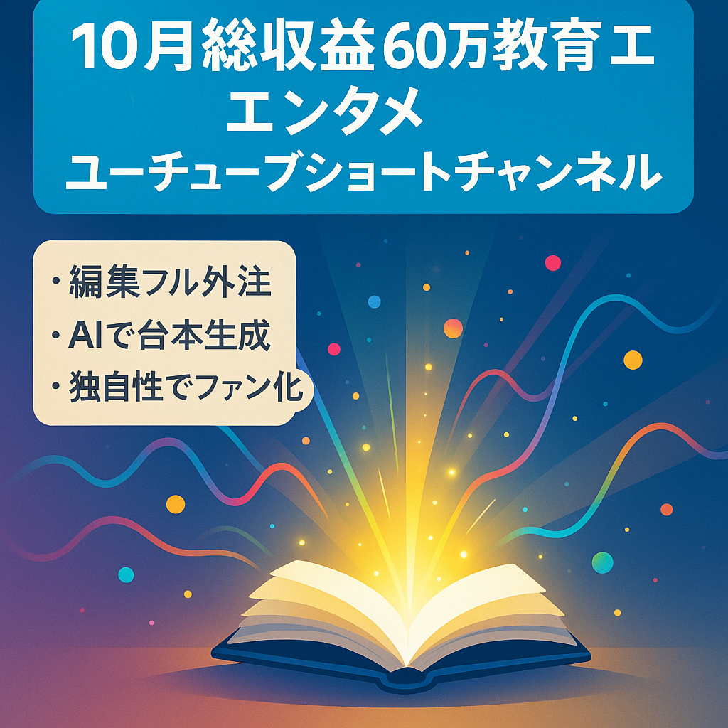 切り抜き：【10月総収益60万円】教育×エンタメ系のYoutubeショートチャンネル