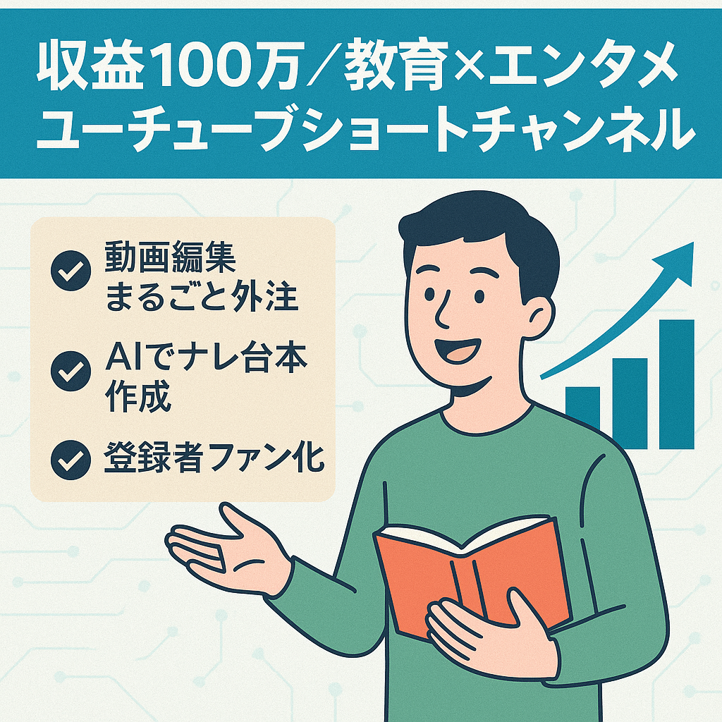 切り抜き：【2ヶ月連続収益100万円超え】教育×エンタメ系のYoutubeショートチャンネル