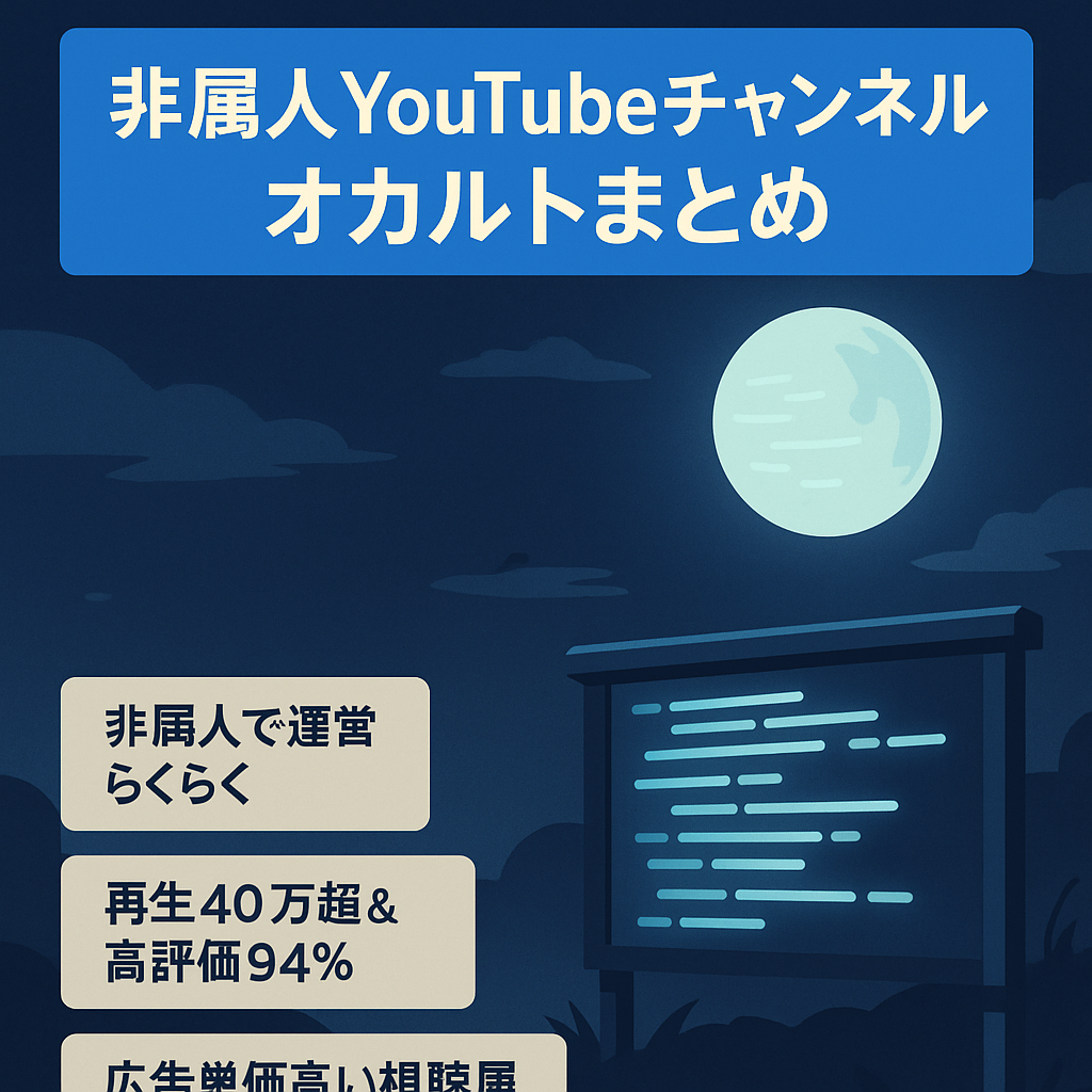 【成長中の非属人youtube ch】2ちゃんまとめチャンネル　オカルト・不思議系ジャンル