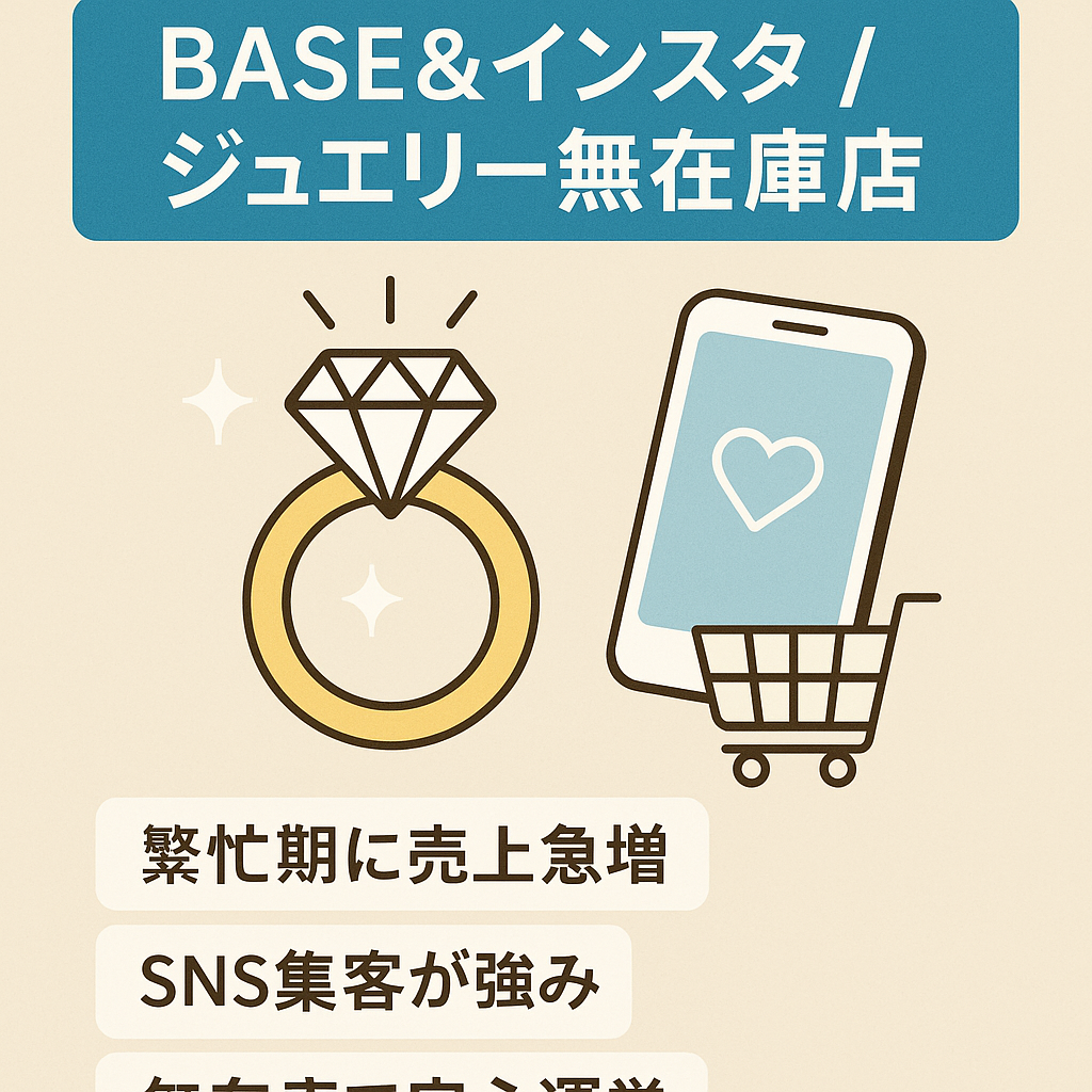 今から仕込めば繁忙期に間に合います！無在庫で始めれるジュエリーショップの運営【BASEアプリ&公式インスタグラムアカウント/ジュエリー/『完全無在庫販売運営』