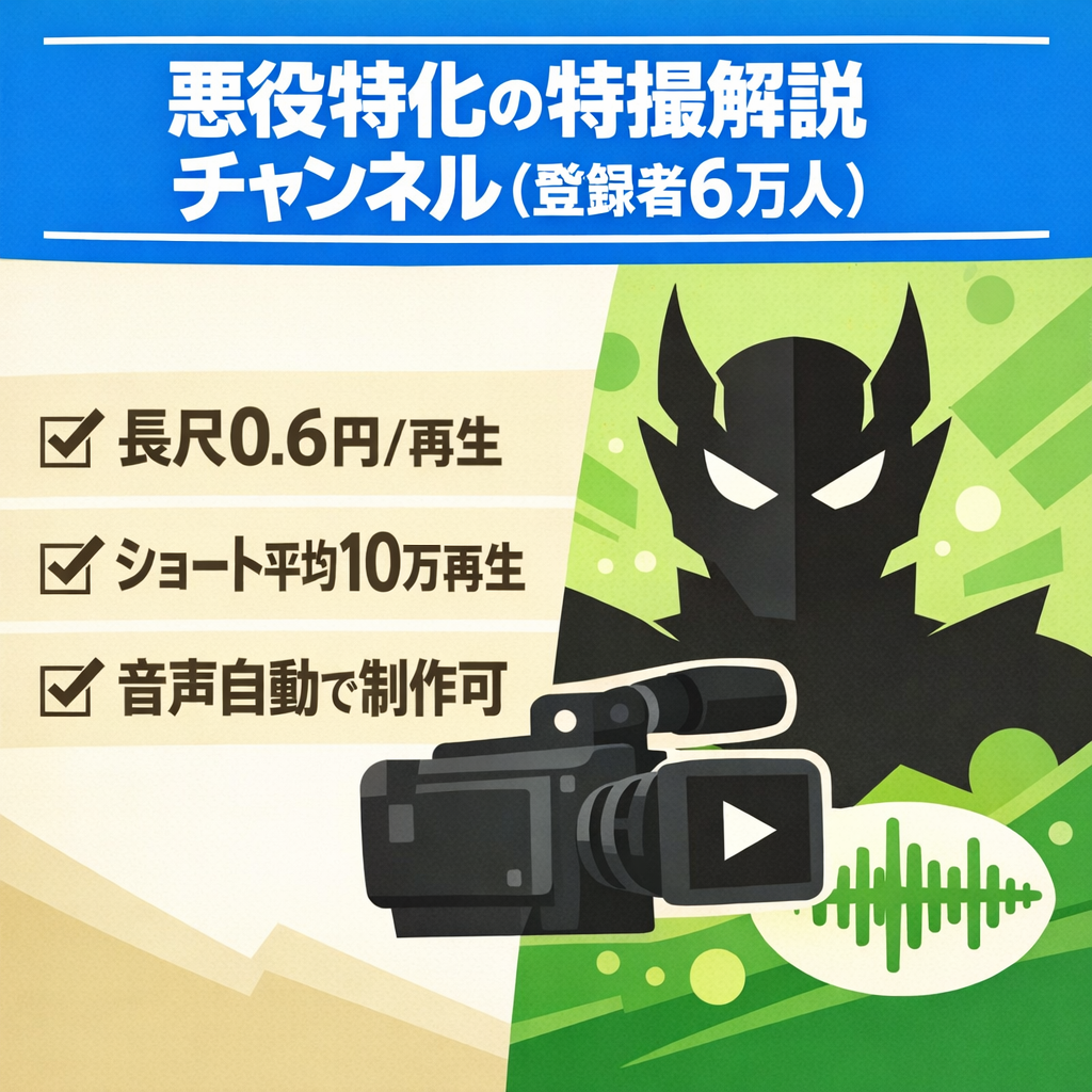 悪役に特化！特撮系の解説チャンネル（登録者6万人超え）