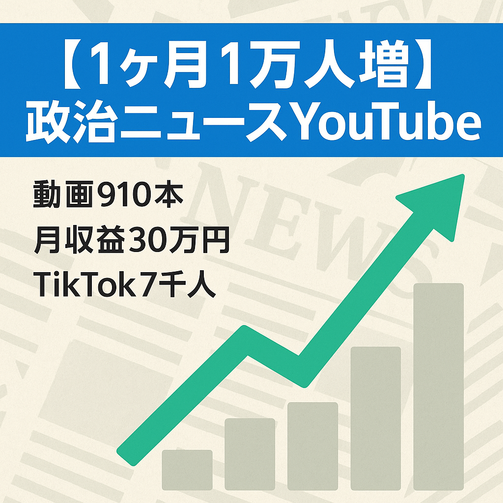 【1ヶ月で1万人増】政治系ニュースメディアチャンネル