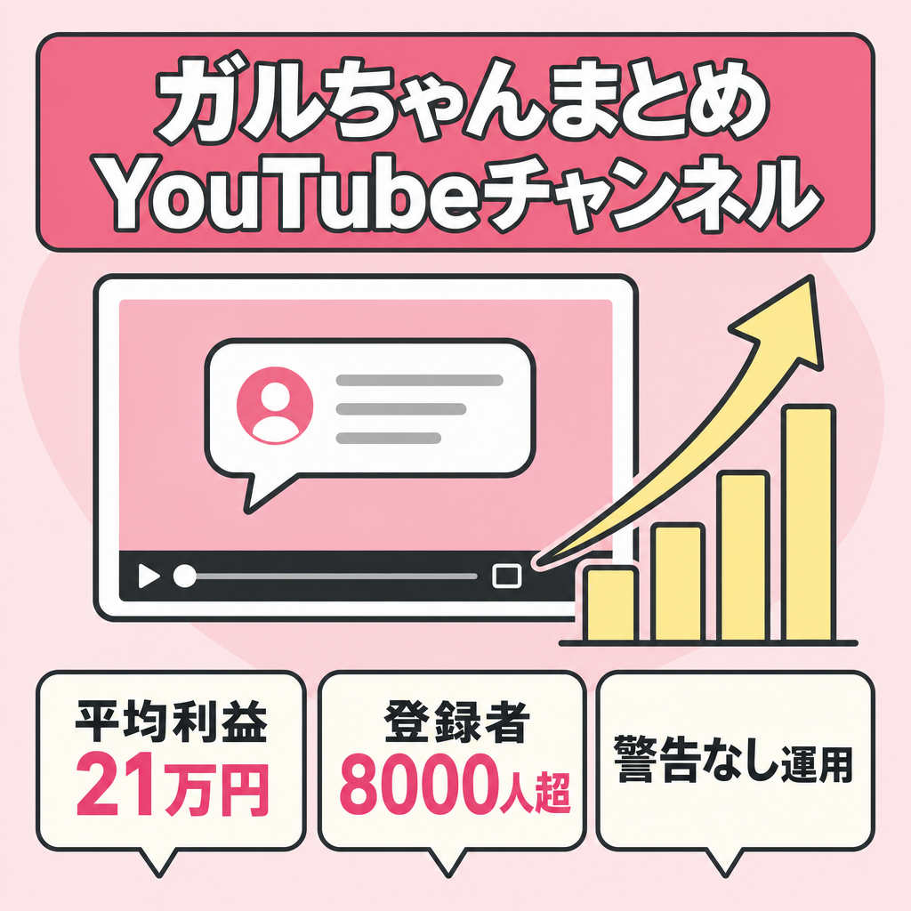 【平均利益21万円・CPM1000円超】ガルちゃんまとめYouTubeチャンネル | 登録者8000人超 | 非属人