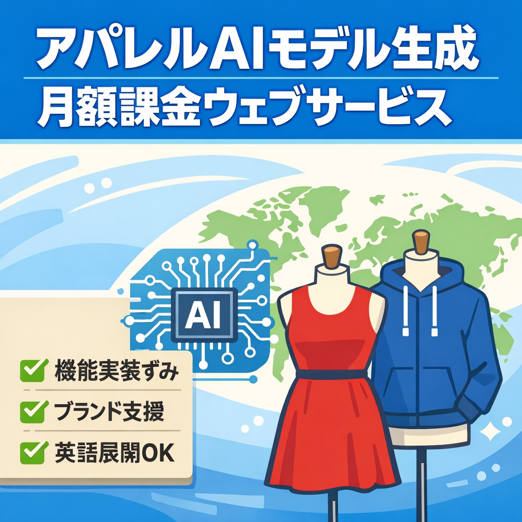 【アパレルAIモデル生成WEBサービス】月額課金型・ブランド活用支援SaaS