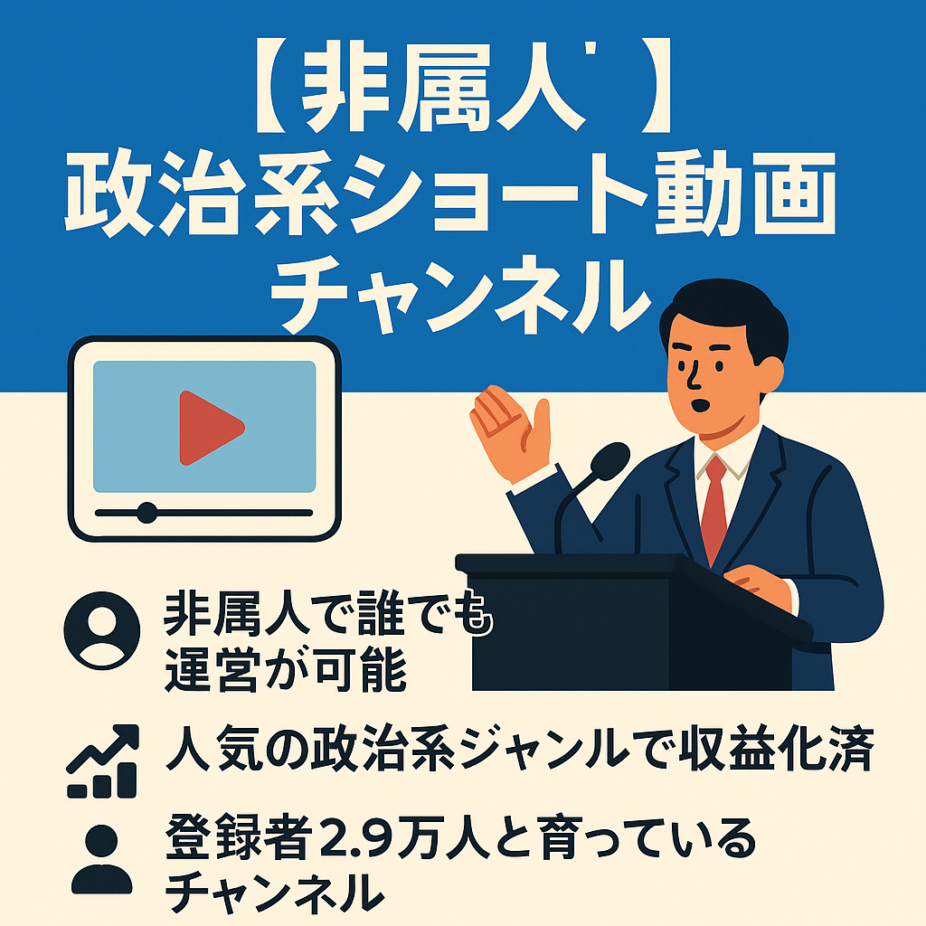 【非属人・2.9万登録者】政治系ショート動画特化チャンネル