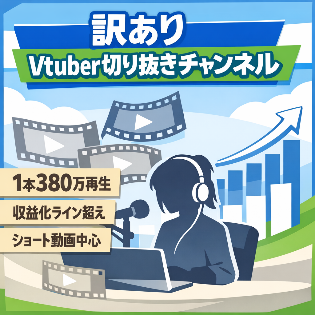 訳あり：【登録者1300人以上】大手Vtuber切り抜きチャンネル