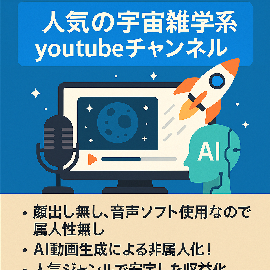 【人気の宇宙雑学系　youtubeチャンネル】　属人性なし・3月収益化達成　動画編集もAIで
