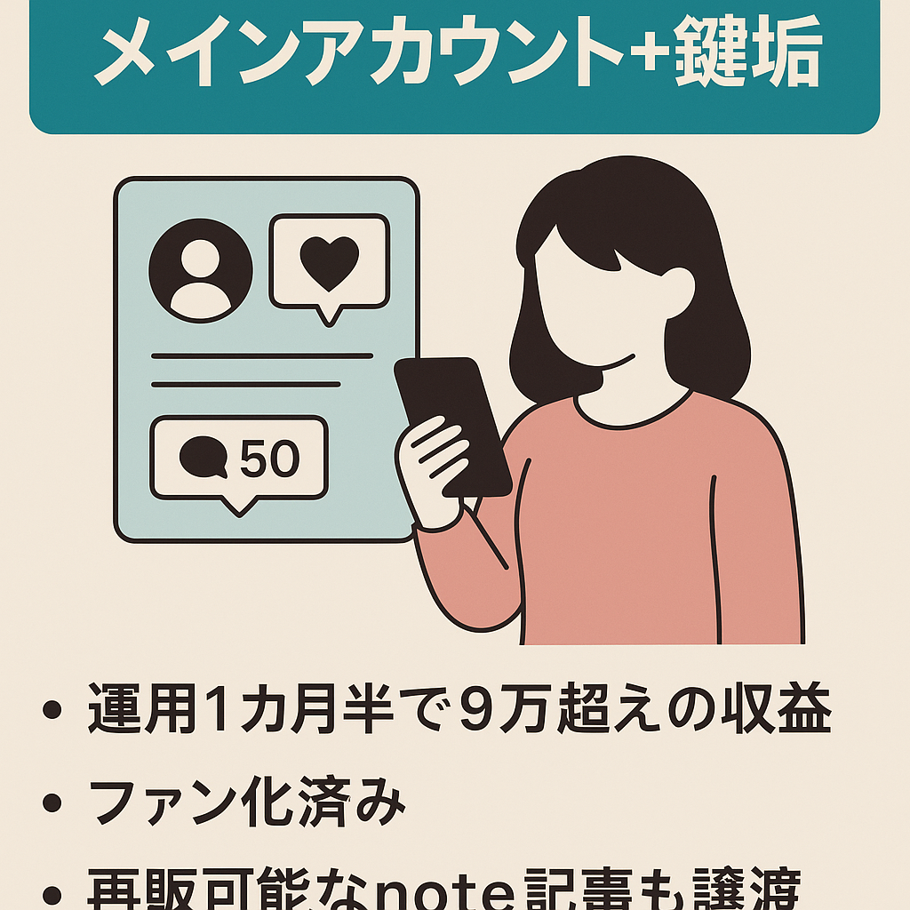 運営中はリプ50以上安定の実績あり、9万円収益済【X裏垢女子】メインアカウント+鍵垢+note記事譲渡