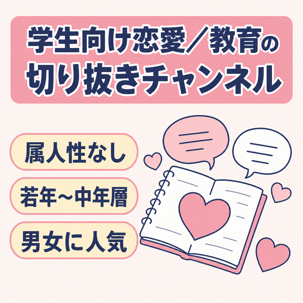 大人気教育 学生向け恋愛系チャンネルの切り抜きチャンネル　属人性なし