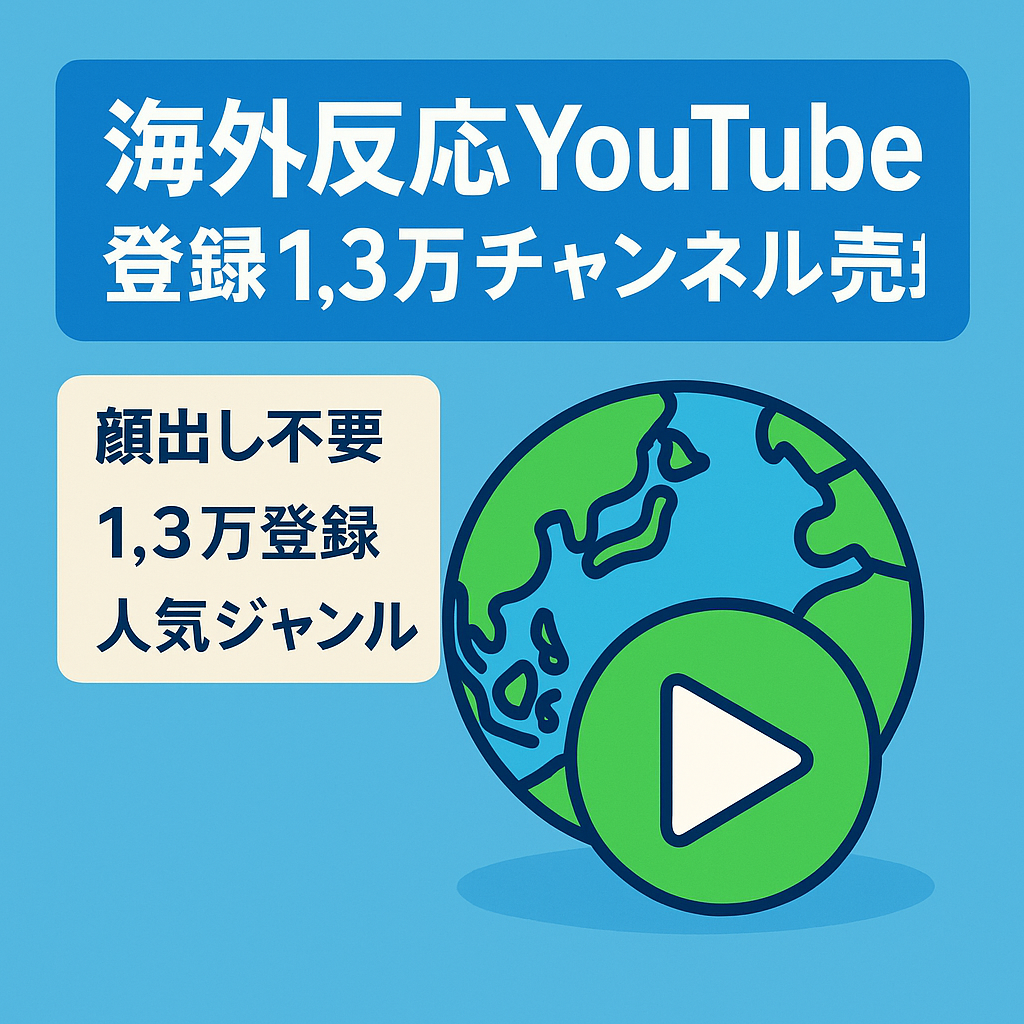 海外の反応ジャンル｜顔出し不要・登録者13400人のYouTubeチャンネル売却