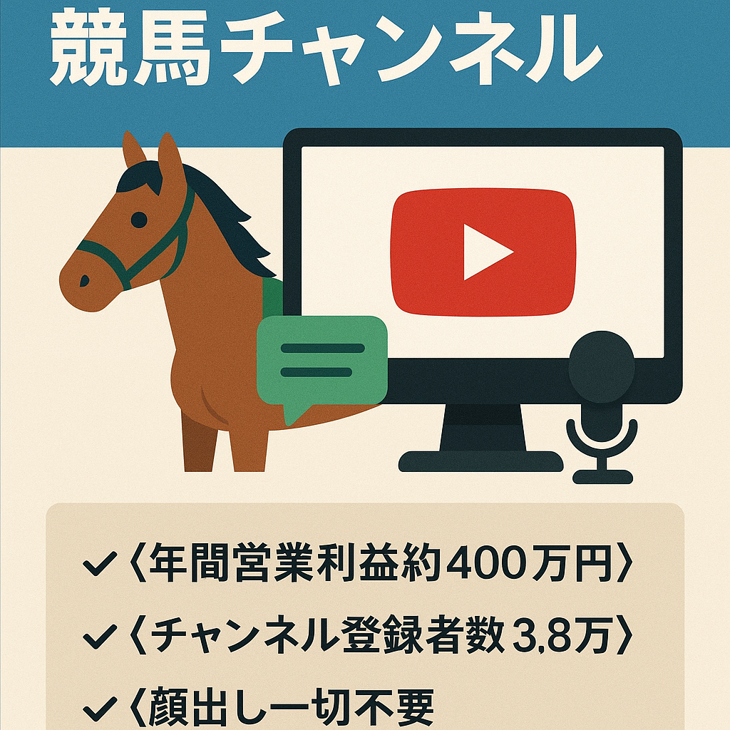【年間営利約400万円】顔出し不要！競馬の雑学を配信するYouTubeチャンネル