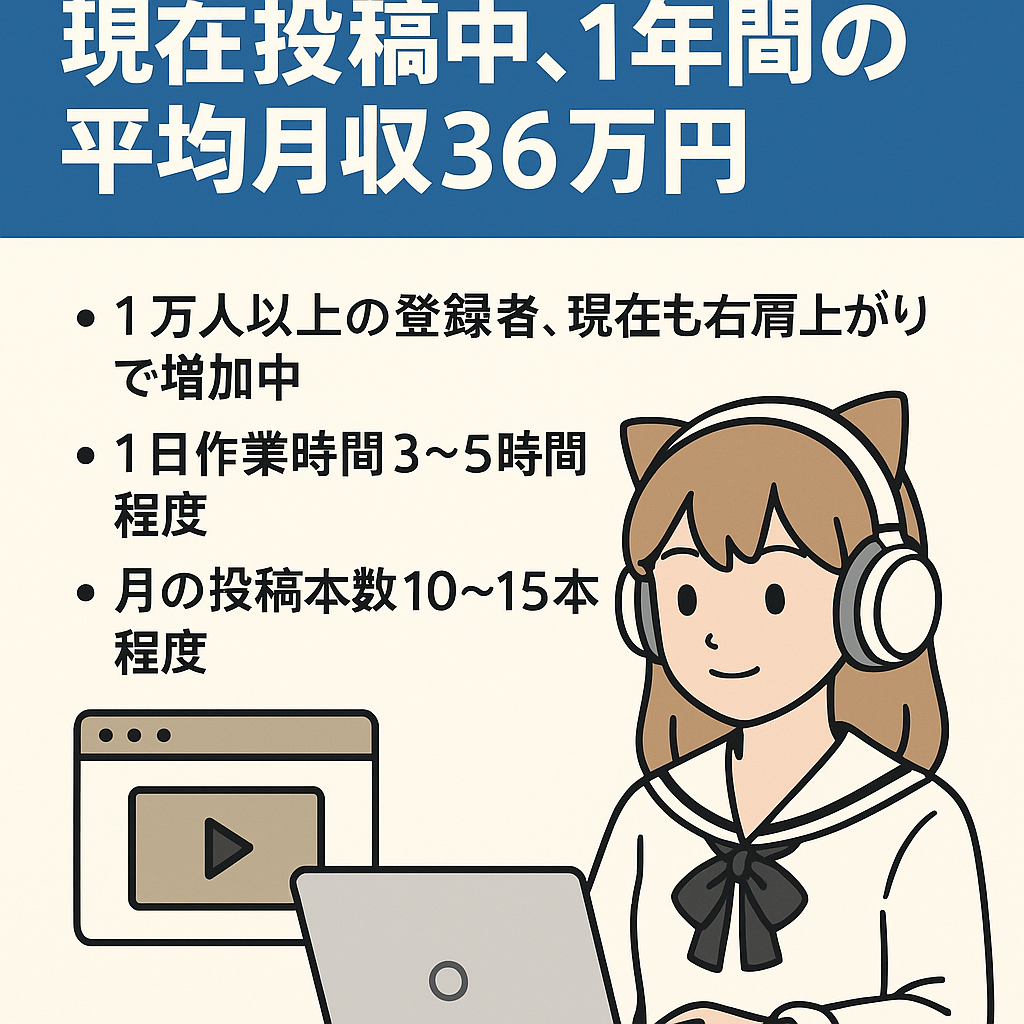 【大手Vtuber切り抜き】現在投稿中、1年間の平均月収36万円
