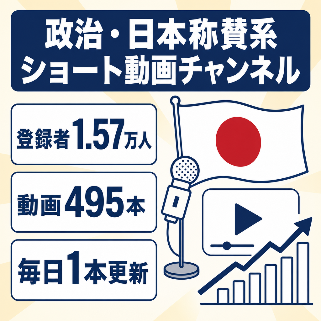 【登録者15700人超&動画数495本毎日更新中】政治・日本称賛系ショート動画チャンネル