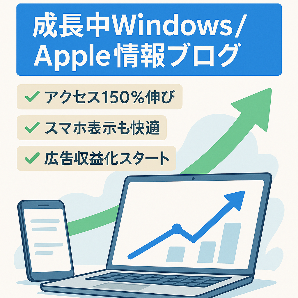 【先月比150%成長中！！ Windows11リリース影響】Windows・Appleについての情報をメインに発信しているブログサイト