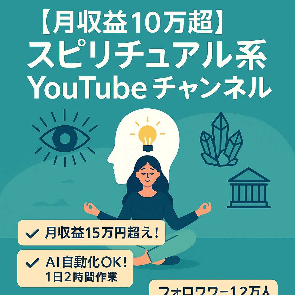 【月平均10万収益／非属人／AI運用OK】【歴史・精神・都市伝説ミックス】人気の“スピリチュアル系YouTubeチャンネル”譲渡！