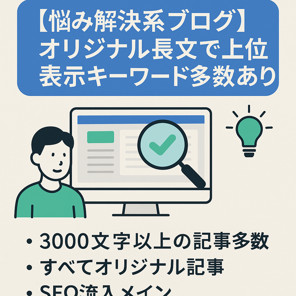 【悩み解決系ブログ】オリジナル長文で現在も上位表示キーワード多数あり