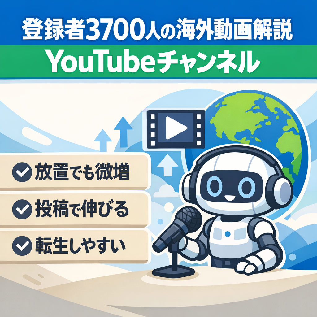【YOUTUBE3700人】海外人気動画　機械音声解説動画チャンネル