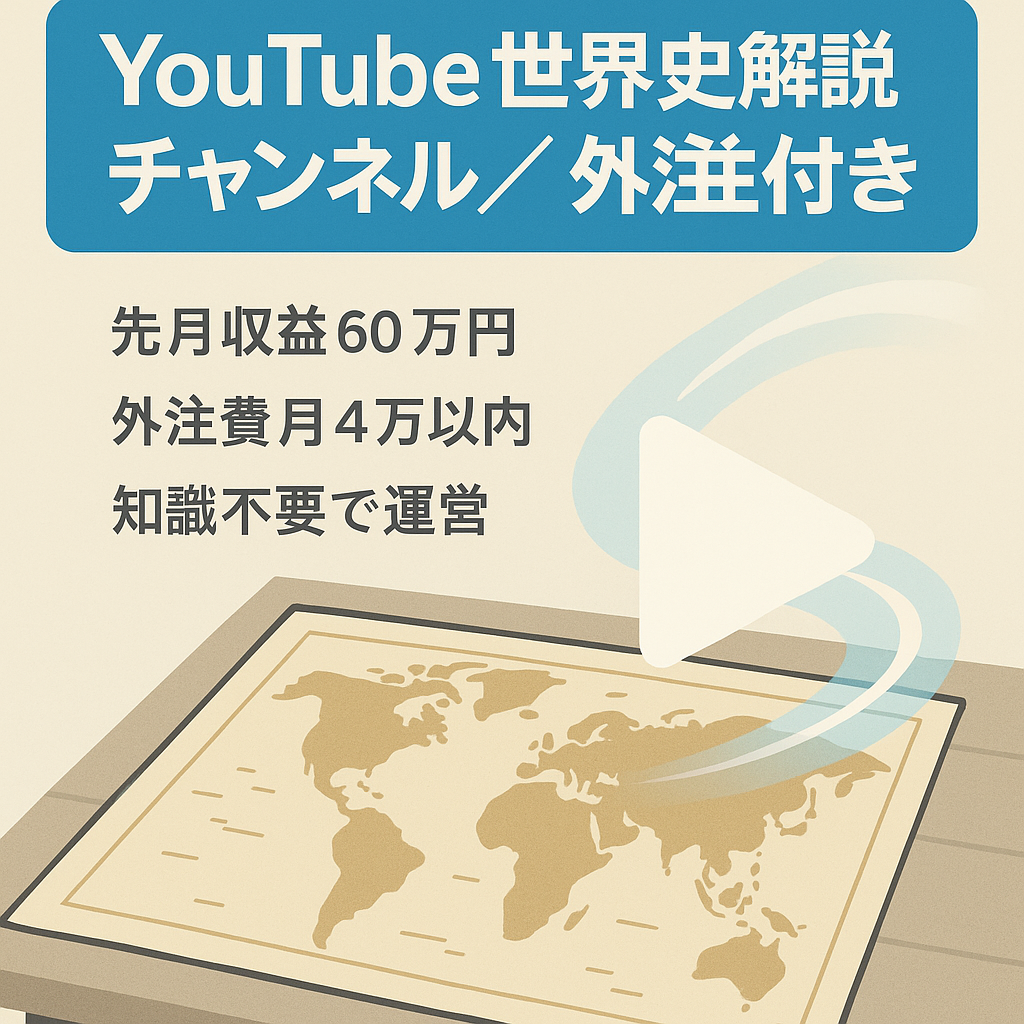 【先月収益60万・平均32万】世界史のゆっくり解説チャンネル。外注付き。