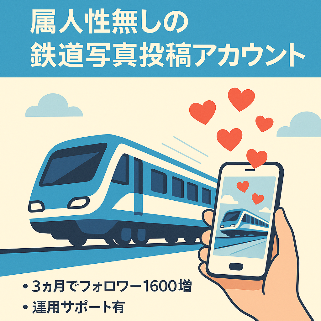 【直近1ヶ月6万PV】属人性無しの鉄道写真投稿アカウント