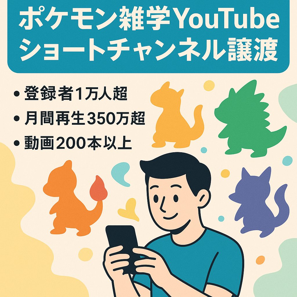 【登録者1万人超え!!】ポケモン雑学系YouTube shortsチャンネルの譲渡【最高月間再生回数350万回超えあり】
