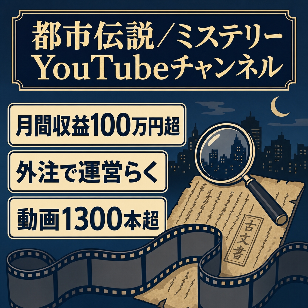 【運用4年以上、動画1300以上】高収益の都市伝説・ミステリー系のYouTubeチャンネル