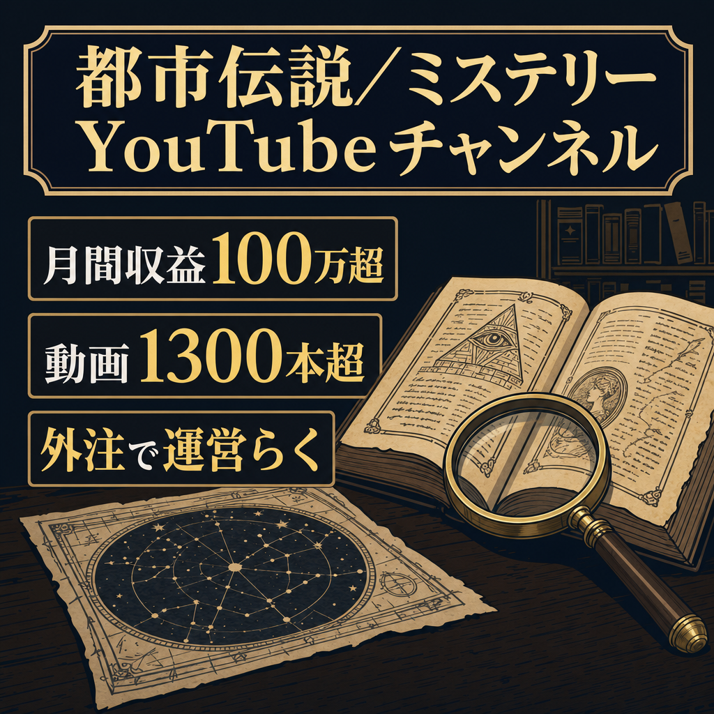 長期運営CH【登録者13万人超】高収益の都市伝説・ミステリー系のYouTubeチャンネル