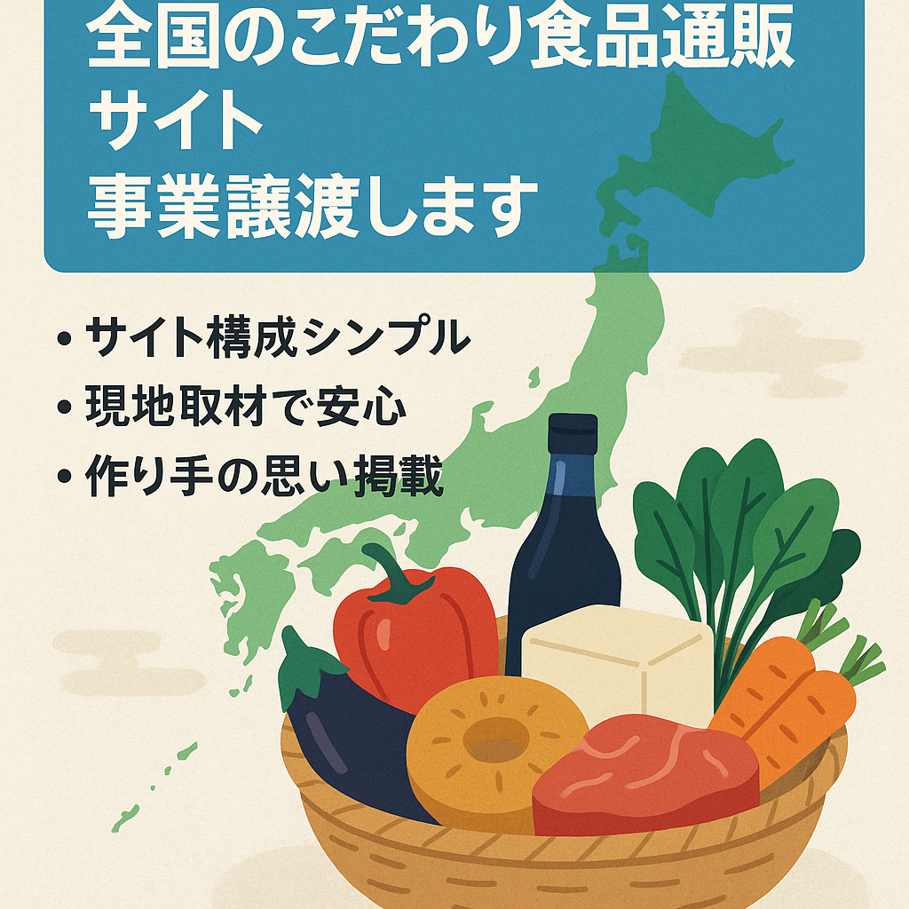 全国のこだわり食品を扱うECサイトを事業譲渡します！