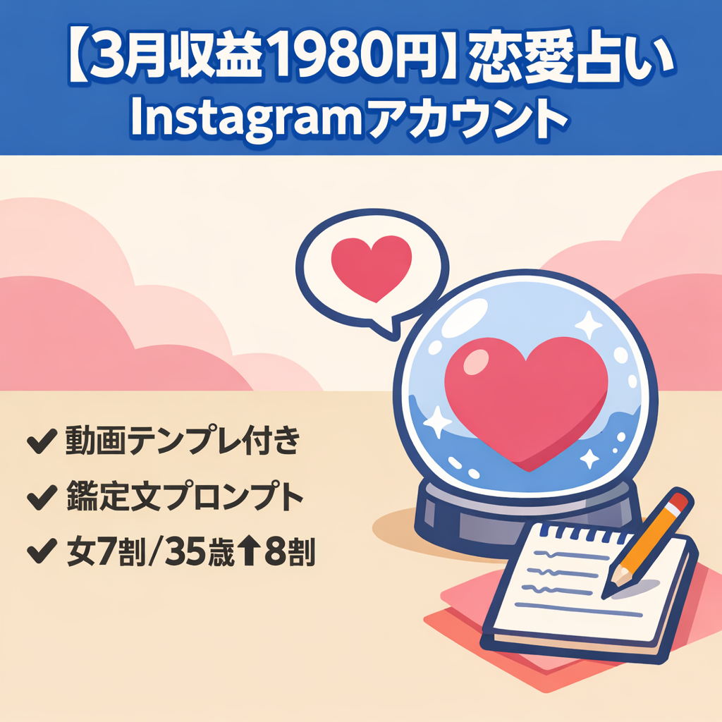 【3月収益1980円】恋愛に特化した占いInstagramアカウント