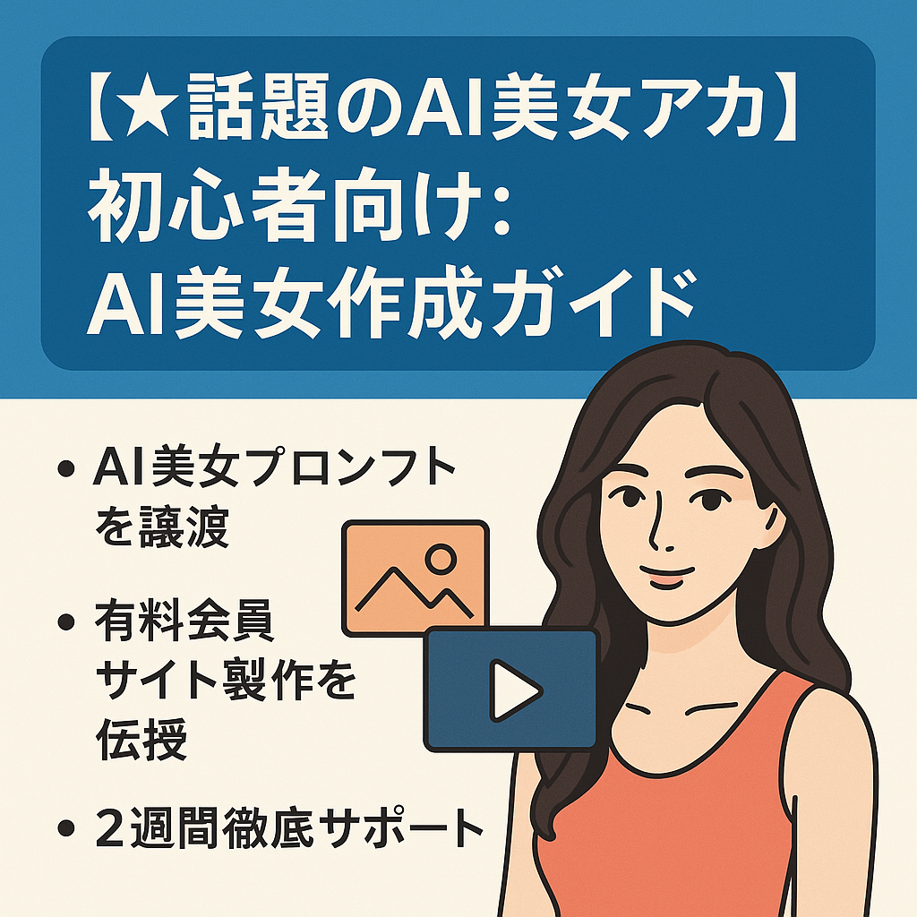 【★話題のAI美女アカ】初心者向け：AI美女作成の分かりやすい動画ガイド＋画像素材100枚付き